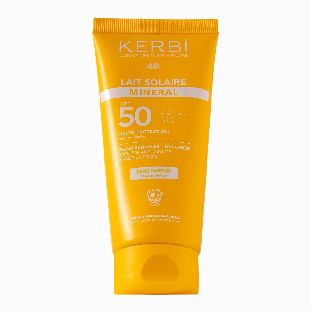 Минерално слънцезащитно мляко SPF 50 KERBI без аромат 50г опаковка