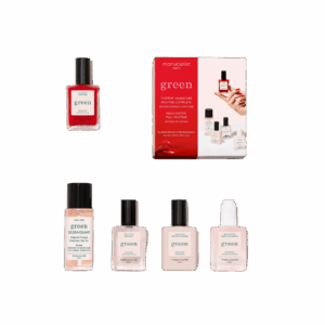 Стартов комплект Green Poppy Red Manucurist, цялата кутийка с 5 продукта за маникюр
