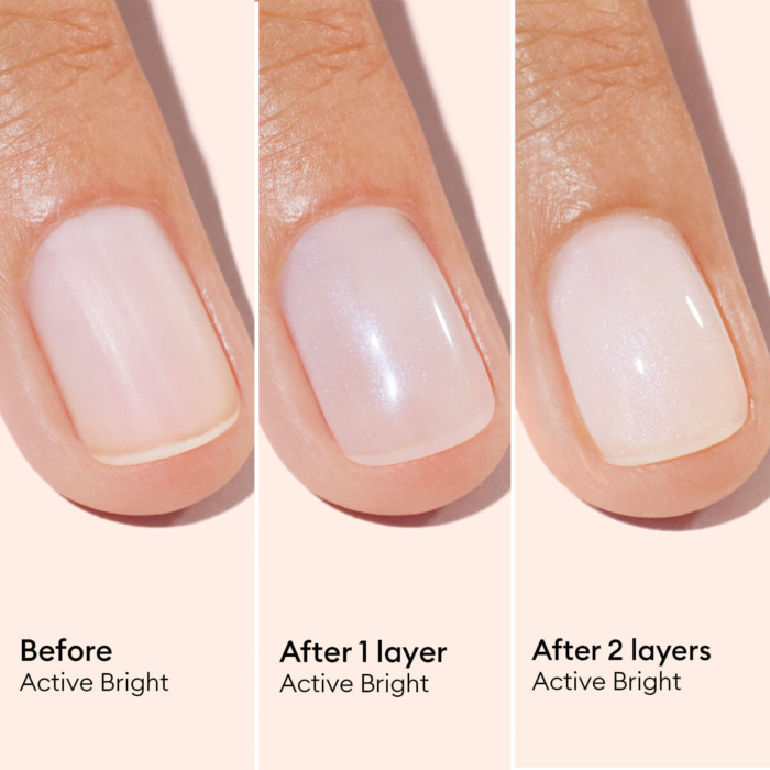Active Bright Manucurist нанесен върху нокти перлен финиш