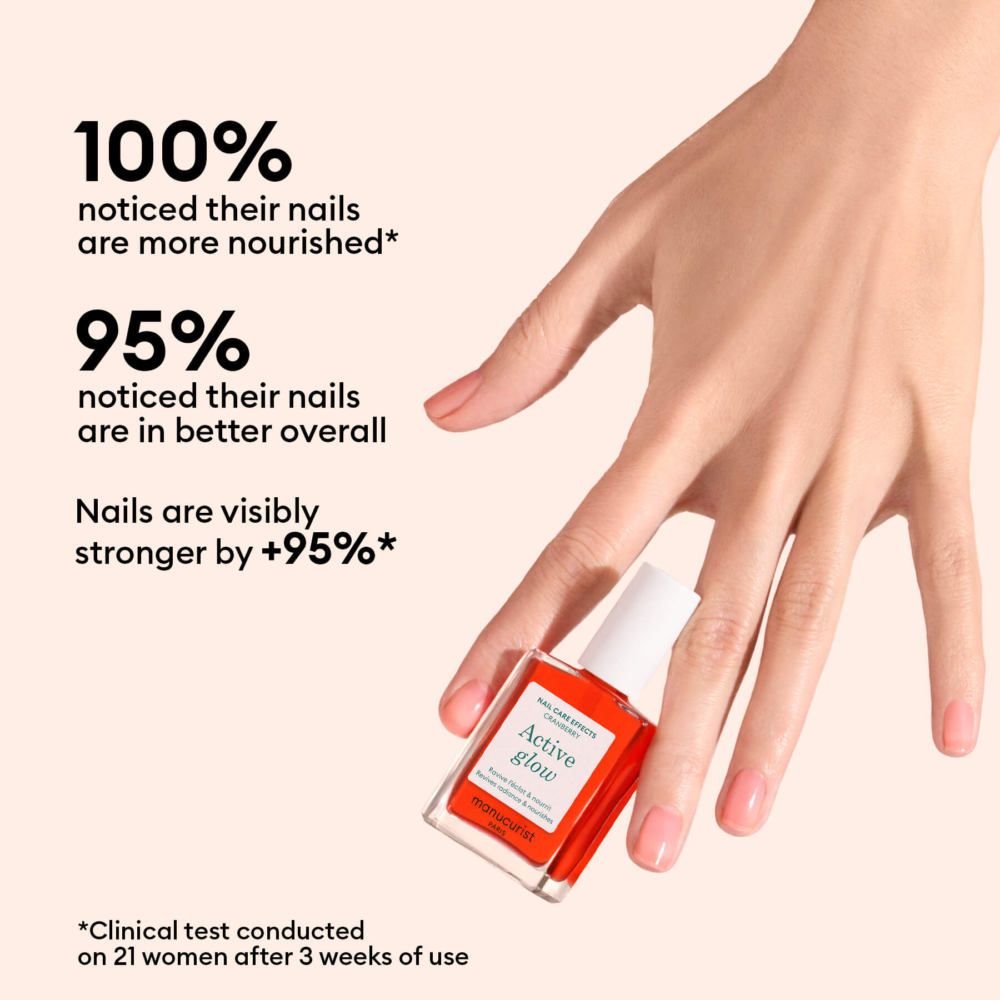Active Glow Cranberry Manucurist отблизо червена боровинка