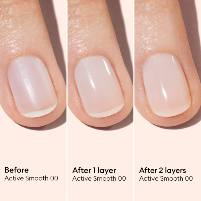 Active Smooth 00 Manucurist нанесен върху нокти розов финиш