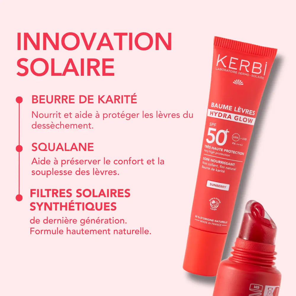 Балсам за устни Hydra Glow SPF 50+ — слънцезащитна иновация на KERBI