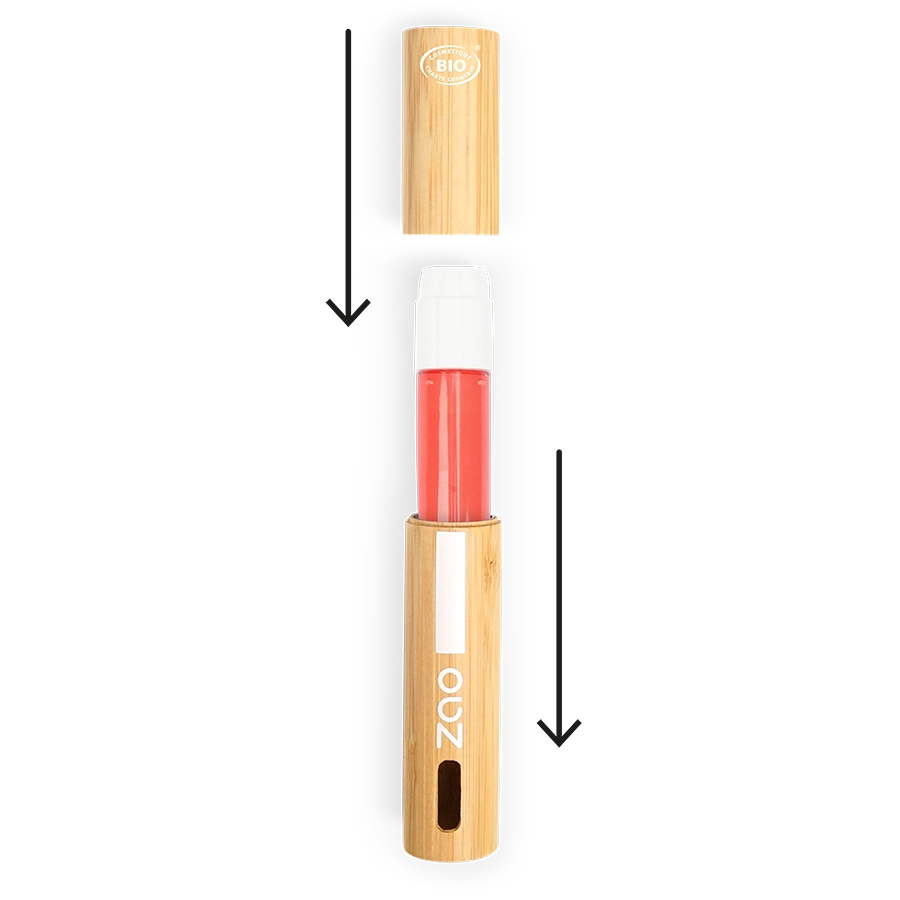 Течен руж Blush Bomb ZAO Organic Peach Sorbet детайл