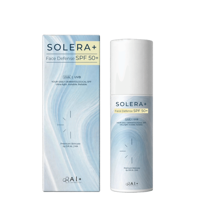 SOLERA+ слънцезащитен флуид за лице SPF 50+ Al+ Cosmetics 50 мл