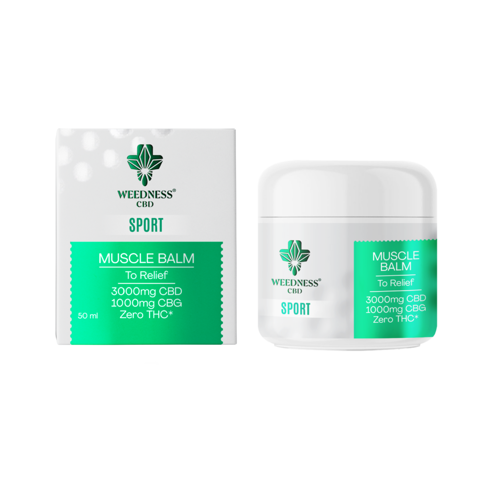 CBD балсам за мускулно облекчение Weedness CBD с кутия