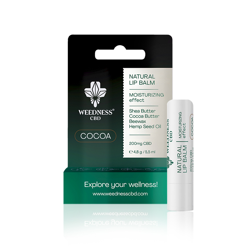 CBD балсам за устни Какао Weedness CBD с 4% CBD