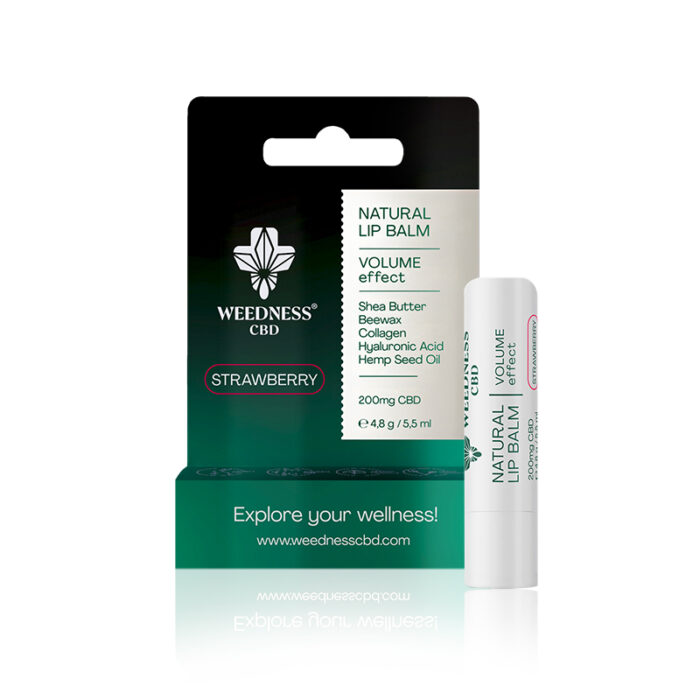 CBD балсам за устни Ягода Weedness CBD с 4% CBD