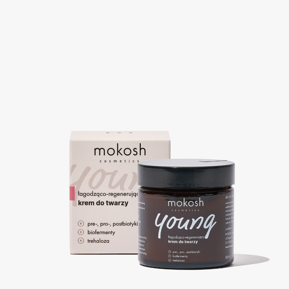 Успокояващ крем за лице Young с биотичен комплекс Mokosh