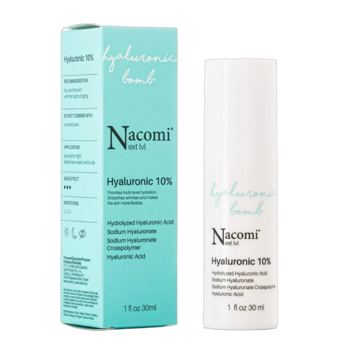 Серум с 10% хиалуронова киселина Nacomi Next Level с опаковка