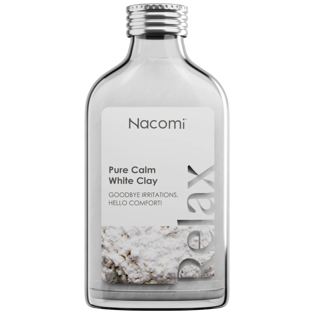 Бяла глина за лице Pure Calm Nacomi 100 мл — бутилка с каолин на прах