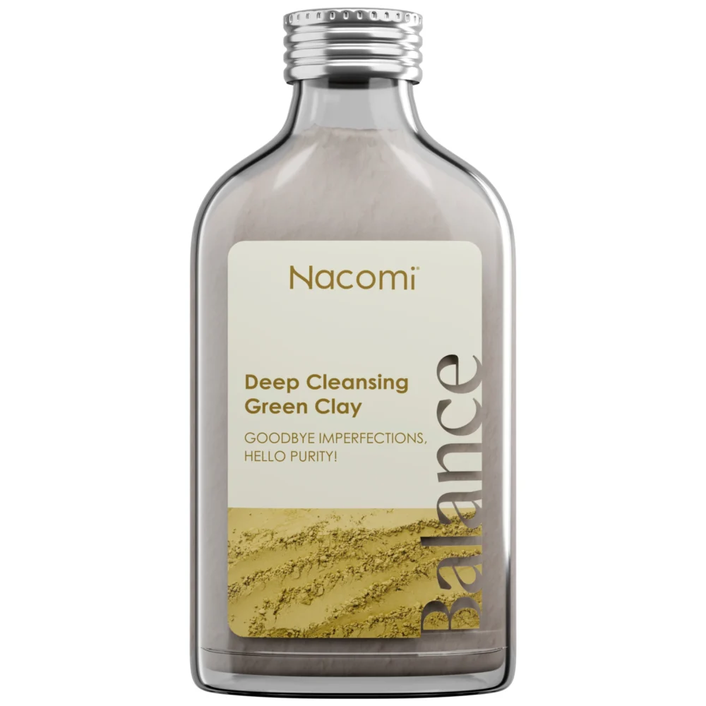 Зелена глина за лице Deep Cleansing Nacomi 100 мл — бутилка с минерална глина на прах