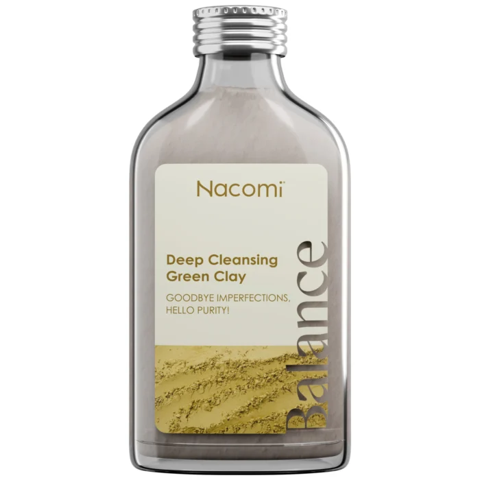 Зелена глина за лице Deep Cleansing Nacomi 100 мл — бутилка с минерална глина на прах